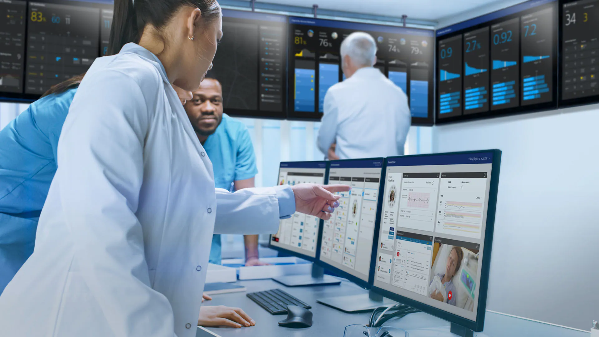 Healthcare professionals analyzing patient data